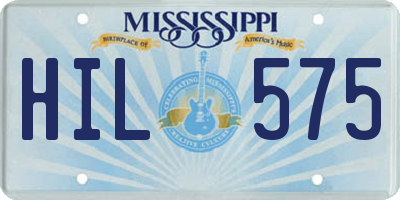 MS license plate HIL575