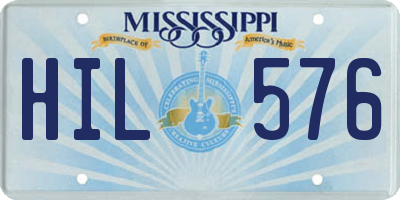 MS license plate HIL576
