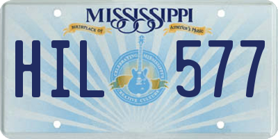 MS license plate HIL577