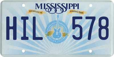MS license plate HIL578