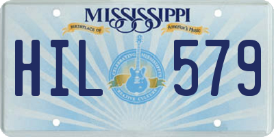 MS license plate HIL579