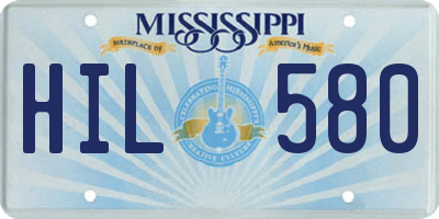 MS license plate HIL580