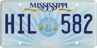 MS license plate HIL582