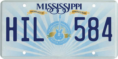 MS license plate HIL584