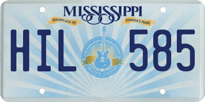 MS license plate HIL585