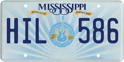 MS license plate HIL586