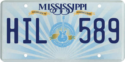 MS license plate HIL589