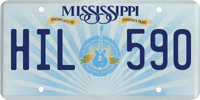 MS license plate HIL590