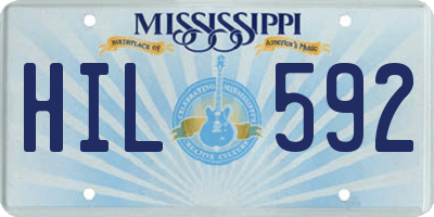MS license plate HIL592