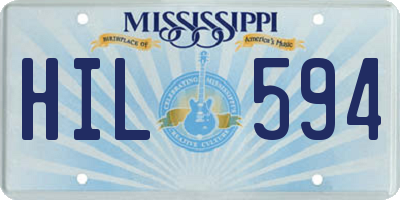 MS license plate HIL594
