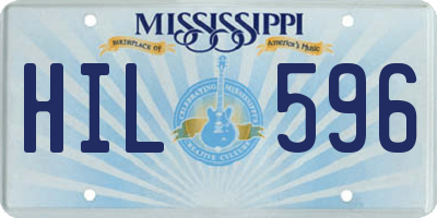 MS license plate HIL596