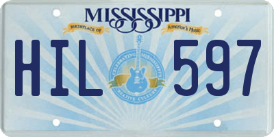 MS license plate HIL597
