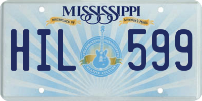 MS license plate HIL599