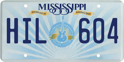 MS license plate HIL604