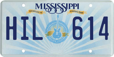 MS license plate HIL614