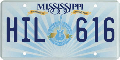 MS license plate HIL616