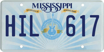 MS license plate HIL617