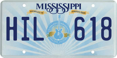 MS license plate HIL618