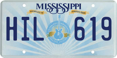 MS license plate HIL619