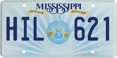 MS license plate HIL621