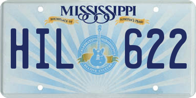 MS license plate HIL622