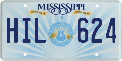 MS license plate HIL624