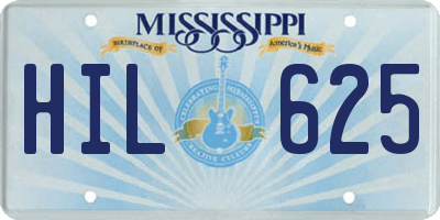 MS license plate HIL625