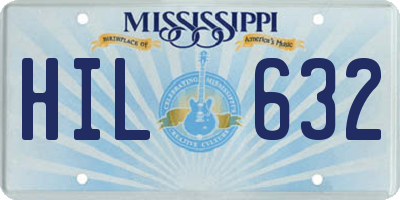MS license plate HIL632