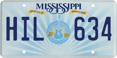 MS license plate HIL634