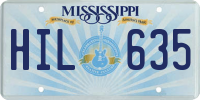 MS license plate HIL635