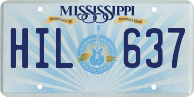 MS license plate HIL637
