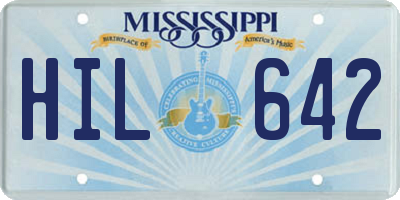MS license plate HIL642