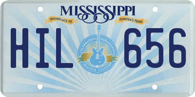 MS license plate HIL656