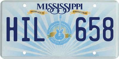 MS license plate HIL658