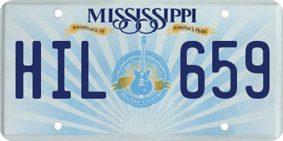 MS license plate HIL659