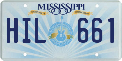 MS license plate HIL661