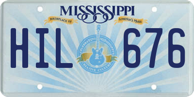 MS license plate HIL676