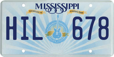 MS license plate HIL678