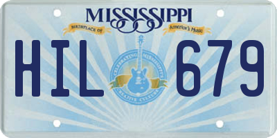 MS license plate HIL679