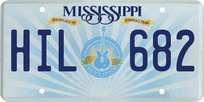 MS license plate HIL682