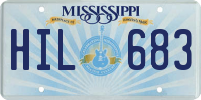 MS license plate HIL683