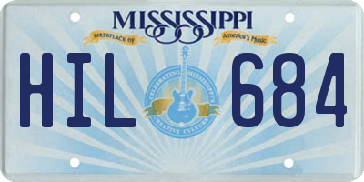 MS license plate HIL684