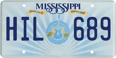 MS license plate HIL689