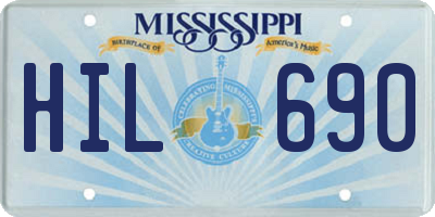 MS license plate HIL690