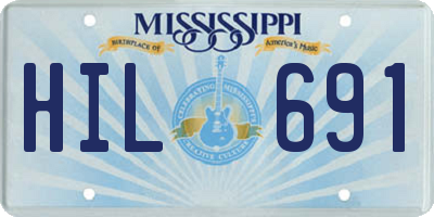 MS license plate HIL691