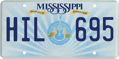 MS license plate HIL695
