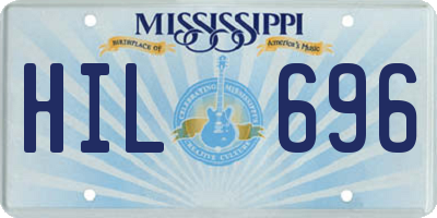 MS license plate HIL696