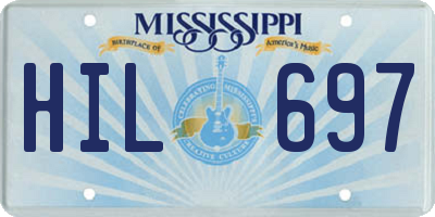 MS license plate HIL697