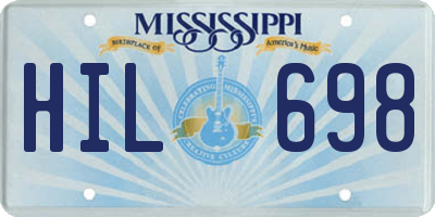 MS license plate HIL698