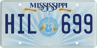 MS license plate HIL699